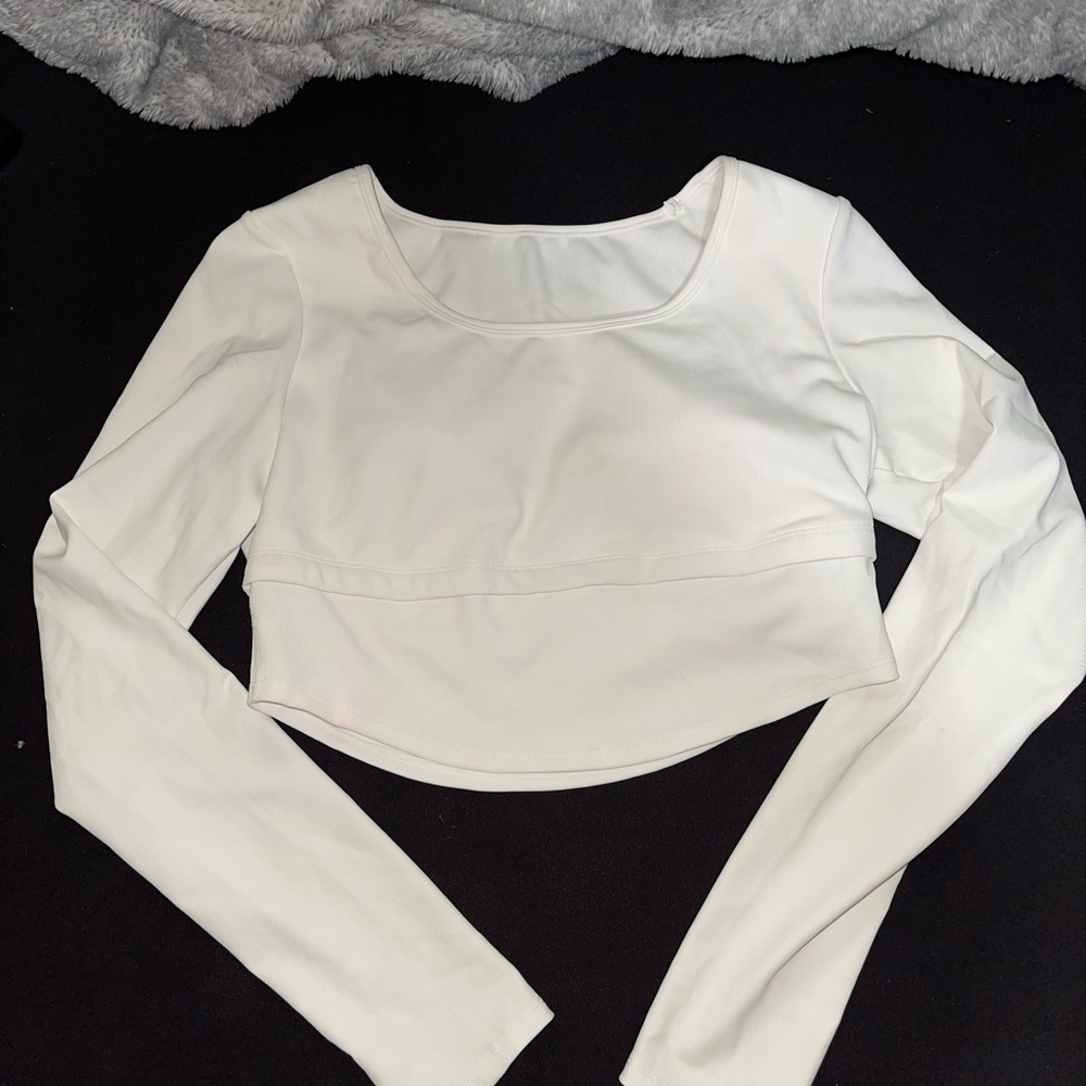 white long sleeve crop top- size XL from HALARA